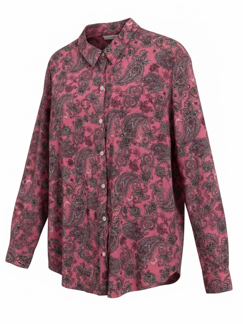 SALE J. Jill Pink & Black Paisley Button-Down Shirt – Size Large